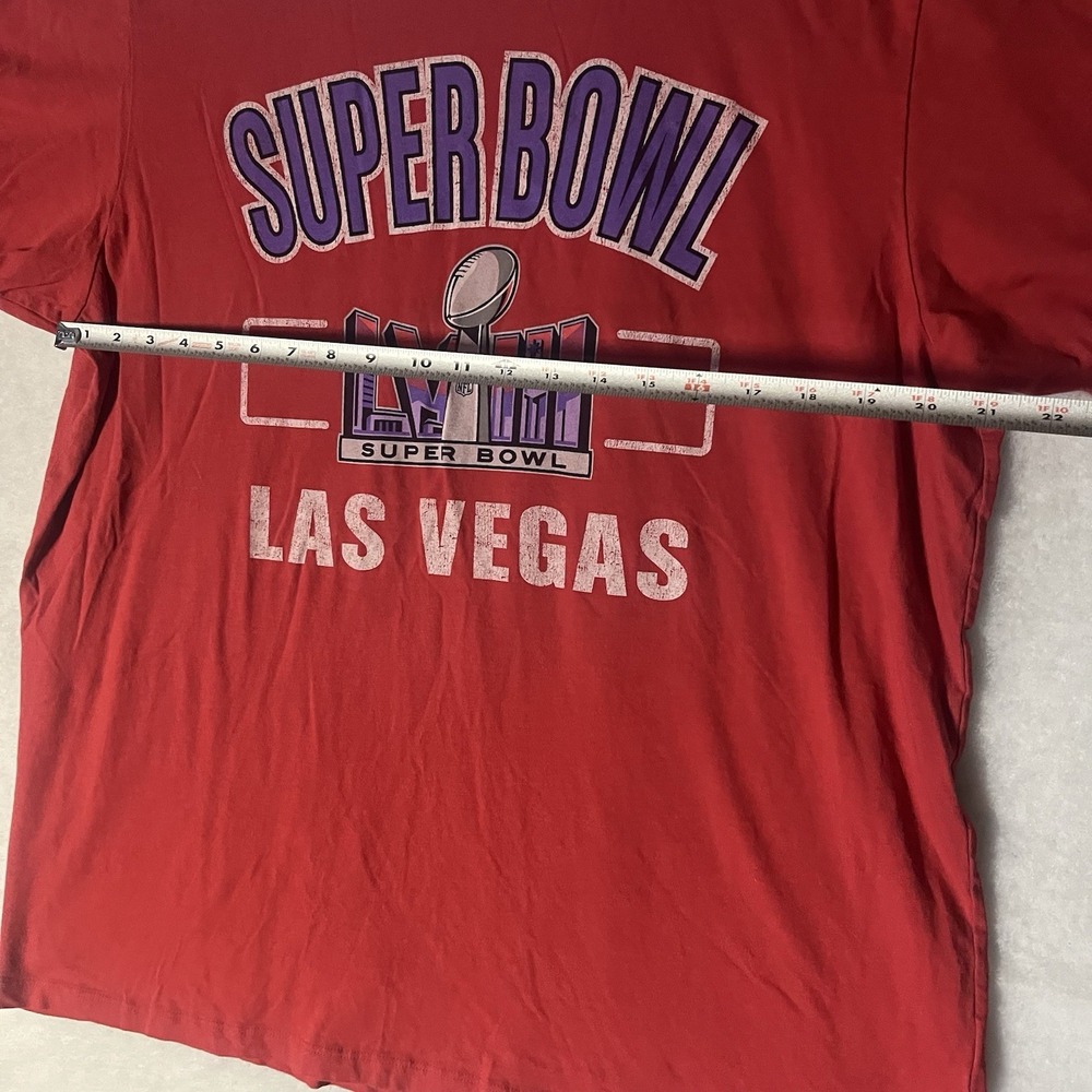 47 Brand Super Bowl LVIII Las Vegas Red Shirt Super Bowl 58 Tee Size XXL - Picture 6 of 7